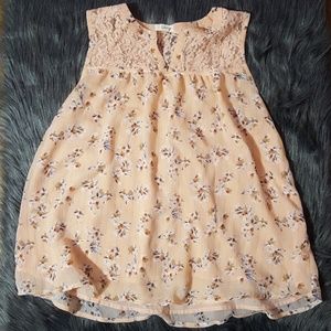 Anthro E(hanger)M Peach Floral Blouse